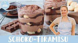 Schoko-Tiramisu  | Ohne Alkohol und ohne Ei | Einfaches Rezept für Kinder | Einfach Backen