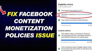 How to Fix Facebook Content Monetization Policies Issue 2024