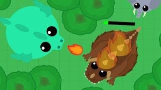 DRAGON KILLS DINO MONSTER!! // GAMEPLAY AND 1v1! // BETA.MOPE.IO