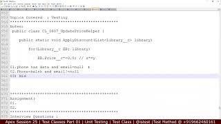 Salesforce Apex Session 25 | Test Classes Part 01 | Unit Testing | Test Class | istest |Test Method
