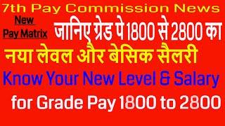 #Pay Matrix for level 1 to 5 As per 7th Pay Commission_जानिए 1800 से 2800 ग्रेड पे का नया लेवल