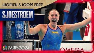 Sarah Sjoestroem wins gold, U.S.'s Torri Huske takes silver in women's 100m free | Paris Olympics