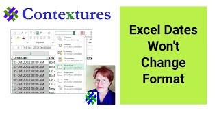 Excel Dates Won't Change Format