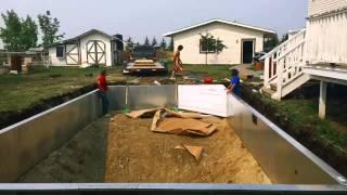 Time lapse of an in ground vinyl liner swimming pool installation