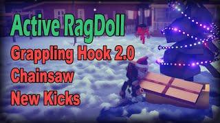 Active Ragdoll in Unity, development progress, Grappling Hook 2.0, Chainsaw, New Kicks!