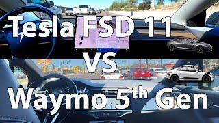 Tesla FSD 11 VS Waymo Driver 5