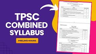 TPSC Combined 3 Syllabus - Prelims and Mains | TPSC Combined Syllabus 2024