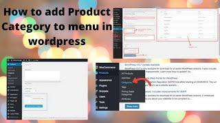 How to add Product Category to Menu in Wordpress