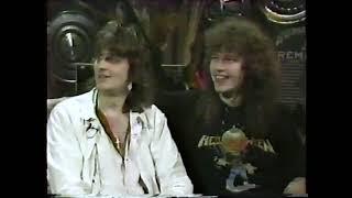 Michael Weikath and Ingo Schwichtenberg from Helloween on the Headbangers Ball in 1987