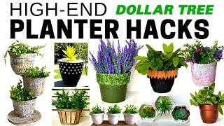 10 Awesome PLANTER HACKS/Dollar Tree DIY HIGH END PLANTERS/Dollar Tree Summer DIYS