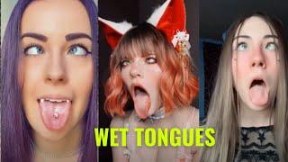 ahegao. girls make ahegao face. girls show tongues. kawaii.the girls roll their eyes