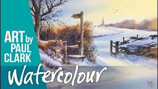 How to paint a snow scene in watercolour - step by step