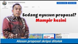 INI DIA ALASAN PROPOSAL SKRIPSI DITOLAK