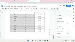 How to Align Row Contents in a Table in Google Docs