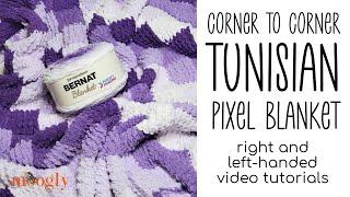 How to Crochet: Corner to Corner Tunisian Pixel Blanket Tutorial (Right Handed)