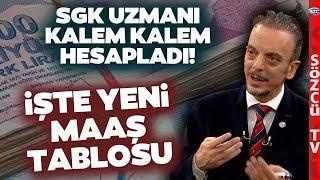 Kalem Kalem Yeni Maaş Tablosu! SGK Uzmanı Hesapladı! Memur SSK ve Bağkur Emekli Maaşı...