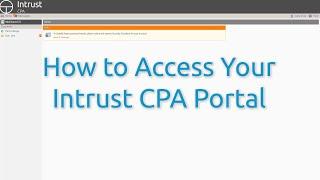 How to Access Your Intrust CPA Portal