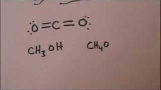 Lewis structures:   CO2 and CH3OH