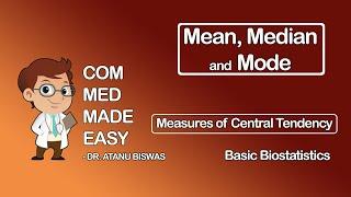 Mean, Median and Mode - Measures of Central Tendency | Basic Biostatistics | CMME |