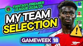 MY FPL GW18 TEAM SELECTION & TRANSFER PLANS ️ Saka Injured? | Fantasy Premier League Tips 2024/25