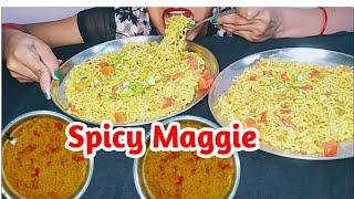 Spicy Masala Maggie Challenge | Spicy Maggi eating Challenge | Street Food | masala Maggie mukbang