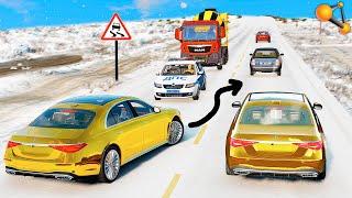 БОГАТЫЕ ДУРАКИ! ШАШКИ В ГОЛОЛЁД на ЗОЛОТЫХ МЕРСЕДЕСАХ | BeamNG.drive