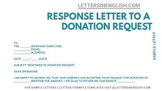 Response Letter to a Donation Request – Sample Letter Responding to a Donation Request