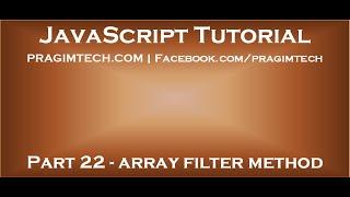 JavaScript array filter method