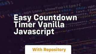 Easy countdown timer vanilla javascript