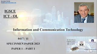 5- IGCSE - ICT - OL - 0417 - SPECIMEN PAPER FOR EXAMINATION FROM 2023 - PART 1 - PART 1