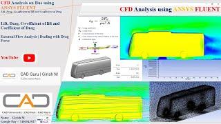 CFD Analysis on Bus/Vehicle/CAR using ANSYS Fluent | Lift, Drag, Coefficient of Lift and Drag