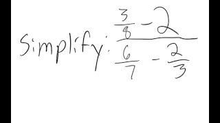 Fractions: Simplify (3/8 - 2) / (6/7 - 2/3)