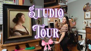 Art studio tour // a realistic look into my small painting studio! 