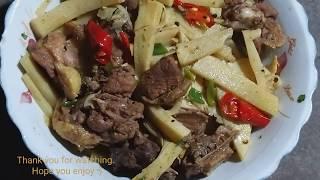 Enjoy VIETNAMESE DUCK cooked with bamboo shoot recipe-Traditional Vietnamese food cooking in village