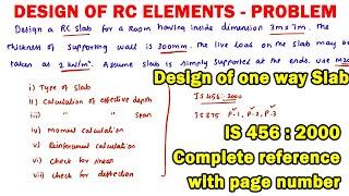 design of one way slab, one way slab design, limit state method, design of RC elements, slab design,