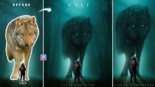 Picsart Realistic Dark Wolf Concept Photo Editing Tutorial | Wolf Manipulation Photo Editing Picsart