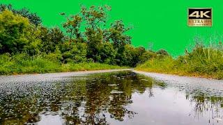 Rain drops in lake effect green screen  4k effect