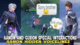 AAMON AND GUSION SPECIAL INTERACTIONS | SORRY BROTHER | KILL INTERACTIONS AND MORE HIDDEN LINES MLBB