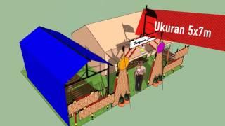 Desain 3D Kapling Tenda Perkemahan dan Gapura