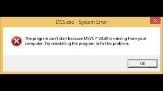 حل مشكل fix  msvcp120 DLL