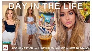 *HUGE* H&M TRY ON HAUL | SHOP WITH ME AROUND POUNDLAND & HOME BARGAINS + HAUL