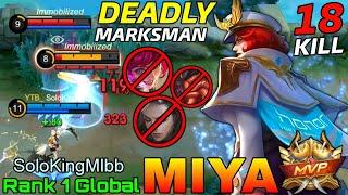 Deadly Marksman Miya 18 Kills Aggressive Play - Top 1 Global Miya by SoloKingMlbb - Mobile Legends