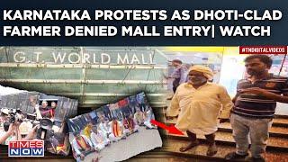 Karnataka Dhoti Row: Massive Protest As Farmer Denied Entry In Mall| BJP Slams Sidda Govt| Watch