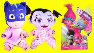 PJ Masks Catboy and Vampirina Are Good Babies and Get Surprise Toys | Trolls Holiday Blind Bags