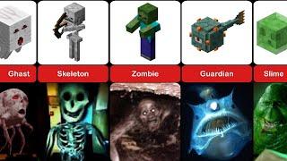 All Minecraft Mobs and Cursed Images – Comparison