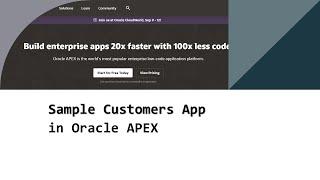 Sample Customers App in Oracle APEX