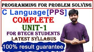 c programming unit 1 | unit 1 clanguage | pps unit 1 | programming for problem solving