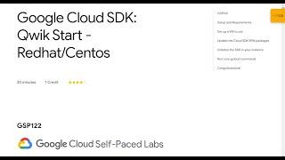 Google Cloud SDK: Qwik Start - Redhat/Centos Qwiklabs