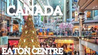 Canada [4K] Christmas Decorations in Eaton Centre Walking Tour