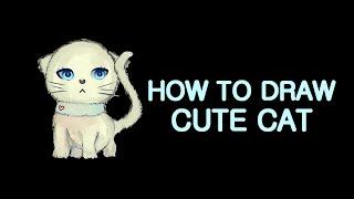 How to draw cute kitten easy - Bonbon drawings